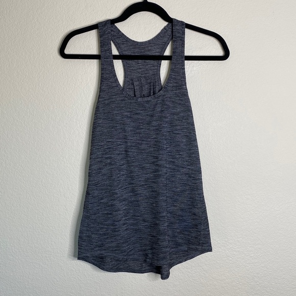 Lululemon salute the sun tank open back racerback grey healthered - Picture 1 of 7